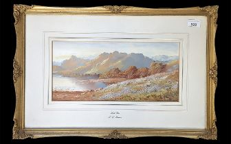 J A Jameson Watercolour 'Loch Etive', signed bottom right, image measures 7.5'' x 14.5'' approx.