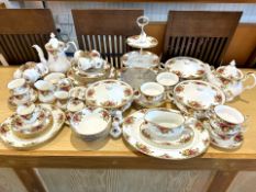 Royal Albert 'Old Country Roses' Tea, Coffee & Dinner Service, comprising 3 tier cake plate, teapot,