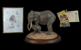 Echo & Ely Limited Edition Figure And Framed Print, Issued By Dayfold PLC Fine Art. Complete with