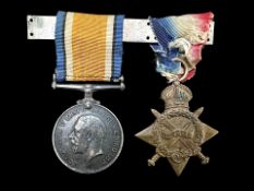 Two WWI Medals, Star and Service medal awarded to 2519 Pte W Edwards.