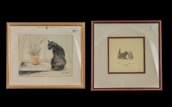 Two Limited Edition Cat Prints, comprising a Sarah George print 'Best Friends' limited edition 400/