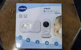V Tech 'Safe & Sound' Baby Monitor No. VM3252. Camera and colour monitor. Fully working, boxed.