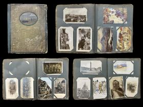 Early 20th Century Postcard Album, containing topographical, European, military, etc. Excellent