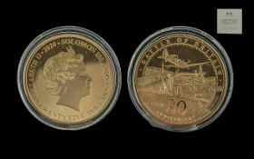 Harrington and Byrne 'Battle of Britain' 22ct Gold Proof Struck Crown, dated 2020, mint condition,