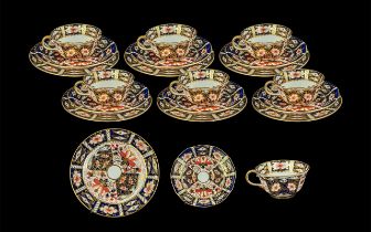 Crown Derby ( 18 ) Piece Tea Service - Pattern No 2451. Antique Imari Pattern 2451, Comprises 6