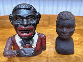 Carved Wooden Figure Head, measures 6" high, possibly African.