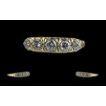 Ladies 1950's - Excellent 5 Stone Diamond Set Ring with Ornate Setting. Full Hallmark for Birmingham