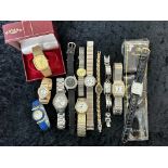 Collection of Gentleman's & Ladies Wristwatches, bracelet and leather straps, comprising Rotary (