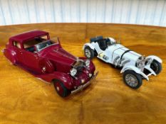 Two Danbury Mint Collector's Classic Cars, 1931 Mercedes-Benz SSKL, white, together with a 1938