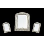 Edwardian Silver Mirror. Large 1905 Birmingham Silver Mirror, Heavily embossed Throughout, Vacant