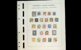 Stamps Interest Lombardy and Venetia Collection on printed album leaf from 1850 imperf set of 5,