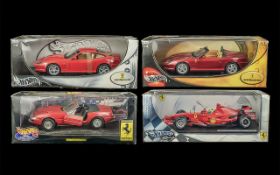 Ferrari Racing Car Interest. 4 * Hot Wheels 1:18 Scale Ferrari models comprising 550 Maranello,