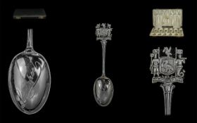 Liverpool Interest. A Superb Boxed Set of 12 Sterling Silver Heraldic Spoons. Hallmark Birmingham