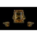 Superb 18ct Gold Single Stone Citrine Set Dress Ring of excellent design and setting, marked 18ct to