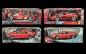 Ferrari Racing Car Interest. 4 * Hot Wheels 1:18 Scale Ferrari models comprising Enzo Ferrari, 612