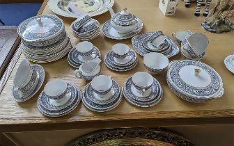 Wood & Sons 'Saracen' Dinner & Tea Service, Alpine White Ironstone, comprising tureens, plates,