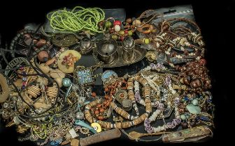 Box of Costume Jewellery, including brac