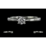 Platinum Ladies Single Stone Diamond Set