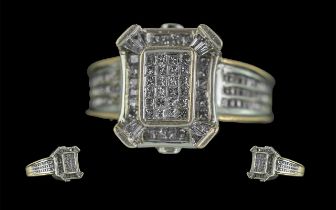 Ladies 14ct Gold Diamond Set Contemporar