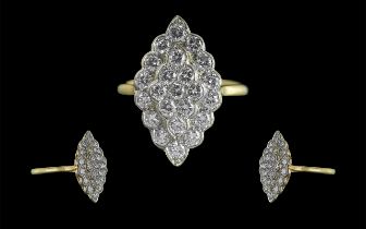 Ladies - Excellent 18ct Gold Marquise Sh