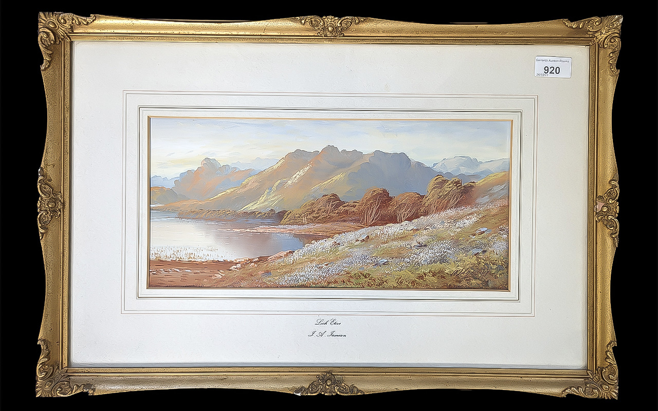 J A Jameson Watercolour 'Loch Etive', si - Image 2 of 2