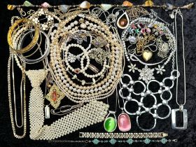 Box of Costume Jewellery, including brac