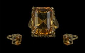 Superb 18ct Gold Single Stone Citrine Se