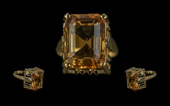 Superb 18ct Gold Single Stone Citrine Se