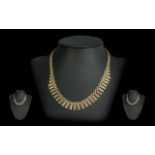 Ladies Fine and Attractive 9ct Gold Cleopatra Design Necklace, full hallmark for 9.375, good warm