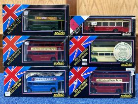 Collection of Solido Die Cast Buses, all in original boxes appear unused, including Renault TN 6C