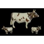 Beswick - Hand Painted Farm Animal Figure ' Ayrshire Bull ' Second Version. CH ' Whitehill Mandate '