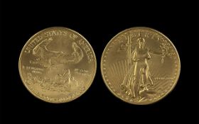 United States of America 50 Dollar Liberty - Eagle Gold Coin, date 1987, mint condition, weight 34.