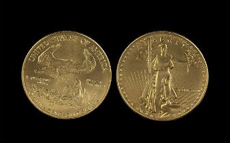 United States of America 50 Dollar Liberty - Eagle Gold Coin, date 1987, mint condition, weight 34.
