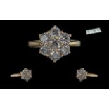 18ct Rose Gold 7 Stone Daisy Style Round Brilliant Cut Diamond Ring. Certificated. Diamonds 2.15 ct.