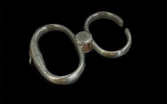 Victorian Single Handcuff - 'Come Along' HIATT Police/Prison Handcuffs ~ with spring clip locking