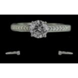 Boodles Excellent Signed Platinum and Diamond Set Ring, with Full Hallmark to Interior of Shank. For