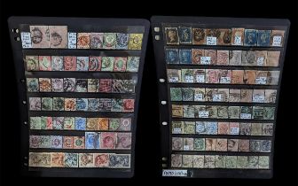 Stamps GB Collection with huge cat value from 1840 1d black + 2d blue both 3 margins,