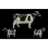 Beswick Hand Painted Farm Animal Figure ' Friesian Cow ' Claybury Legwater. Issued 1954 - 1997.