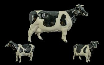 Beswick Hand Painted Farm Animal Figure ' Friesian Cow ' Claybury Legwater. Issued 1954 - 1997.