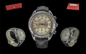 Gents Omega Speedmaster Date, Automatic Movement, Stainless Steel Case, Leather Strap With