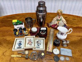 Box of Vintage Collectibles, including a Weston Masters II Universal Exposure Meter in a leather