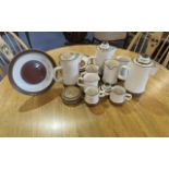 Large Quantity of Assorted Denby Tableware, 'Potters Wheel' Pattern, complete collection of plates