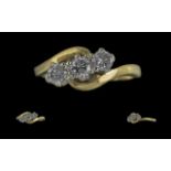 Ladies 18ct Gold Attractive and Pleasing 3 Stone Diamond Set Dress Ring. Full Hallmark to Interior