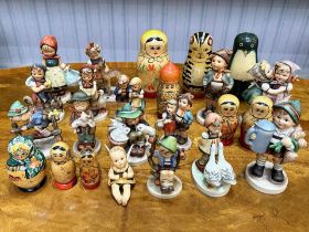 Collection of Hummel Figures, various shapes and designs, assorted sizes. 15 in total. Together with