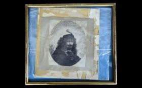 Rembrandt Van Rijn (Dutch 1606 - 1669 Manner of) Antique Etching - Self Portrait With Plumed Cap,