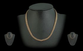 Antique Period - Good Quality and Pleasing 9ct Gold Albert Chain. All Links Stamped 9.375. With