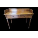 Late 19th/Early 20th Century Wash Stand, the top with shaped splash back, two frieze drawers, raised