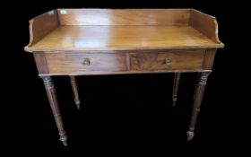 Late 19th/Early 20th Century Wash Stand, the top with shaped splash back, two frieze drawers, raised
