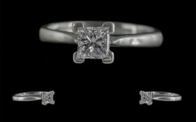 Platinum - Superb Single Stone Diamond Set Ring, Marked Platinum 950 to Interior of Shank. The