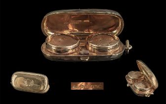 Victorian Period - Excellent Quality 15ct Rose Gold Double Sovereign Hinged Holder with Push